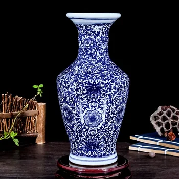 Keramična Vaza Modra in Bela Porcelanasta Dekoracijo Ornament Vina Kabineta, dnevne Sobe Kitajski Obrti