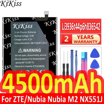 KiKiss Zmogljivo Baterijo Li3936t44p6h836542 4500mAh Za ZTE/Nubia M2 Dual SIM Za NubiaM2 Dual SIM TD-LTE NX551J 5.5