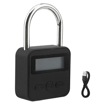 Kovinski Odštevalnik za Zaklepanje Black Zlitine USB Polnilne LCD-Zaslon Multi-Delovanje Elektronski Timer za Zaklepanje