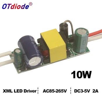 LED napajalnik 10W Voznik Cree XML T6 XML2 Transformator DC3V-5V 2A AC85-265V Konstantnim tokom Adapter Za Pozornosti Beamlight