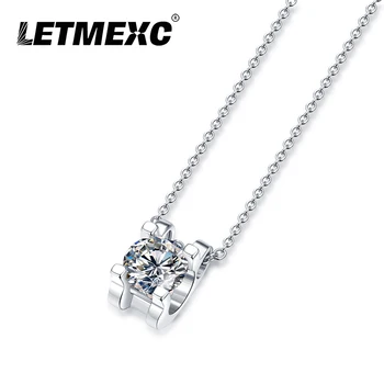 LETMEXC Vroče Prodaje Moissanite 1CT Diamond 925 Sterling Srebro Classic Ženske Ogrlico, Obesek, Modni Dodatki