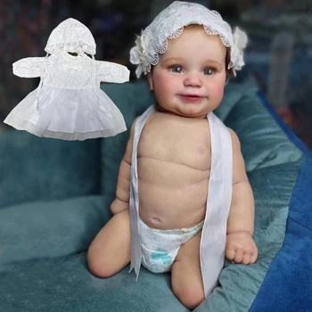 Ljubki Celotno Telo Silikonski Vinil Maddie Bebe Prerojeni Dekle 45 cm Ročno izdelana Mehka na Dotik, Občutek Veren Newborn Baby Girl