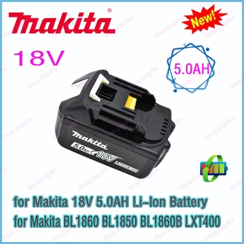 Makita Original 18V 5.0 Ah, zamenljive LED litij-ionska baterija LXT BL1860B BL1860, polnilna moč orodje na baterije