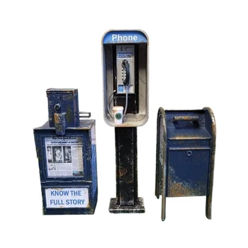 Mini Ameriški Vájavnih V 1:12 Lestvici,Mini Vintage Stil Lutke Pohištvo Phone Booth Model Accessorries Dekoracijo
