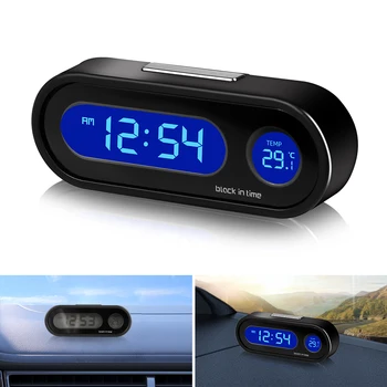 Mini Elektronskih Avto Ure Watch Auto Ure Svetlobna Termometer LCD Osvetlitev ozadja Digitalni Prikaz Avto Styling Dodatki