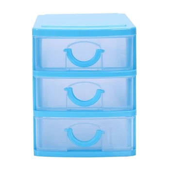 Mini prosojno Predal tip plastična Škatla za Shranjevanje（Modra 3 Plasti）