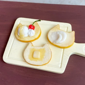 Miniaturni Lutke Hrane, Mini Prigrizek Simulacije Luštna Mačka Oblike Torto Simulirani Toast Pekarna Rekviziti