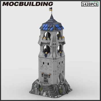 MOC Builing Bloki Srednjeveški Grad Watch Tower Modularni Model DIY Opeke Ustvarjalno Sestavljanje Igrače Božično darilo Darilo za Rojstni dan