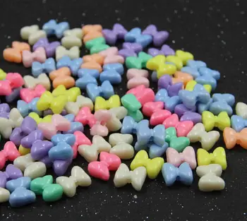 moda bowknot mix barve plastike diy svoboden kroglice, primerni za nakit, pribor 14*15 mm 50pieces nb224