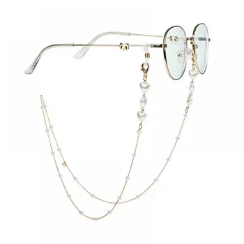 Modno Kovinsko Eyeglass Verige Sladko Srce-Obliko Biseri Sončna Očala Držalo Za Kabel Trak Za Anti-Spusti Ročno Ženske Očala Vrvica Za Opaljivanje Tega