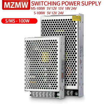 MZMW MS100 S100 Serije Stikalni napajalnik 100W 5V 12V 15V 18V 24V AC/DC Enojni Izhod Napajalnik za izmenični Tok SMPS LED