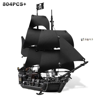 Na Zalogi v Črni Biser Queen Anne ' s Revenge Ladja, Čoln Komplet za Izgradnjo Blok Opeke Moc Pirati Karibi Prijatelj Darilo Fit 4184 4195