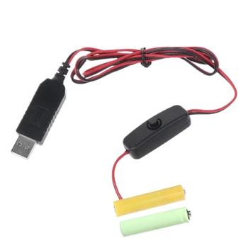 Napajanje USB Pretvornik Eliminators Kabel Zamenjajte 2pcs 1.5 V LR03 AAA Priključek