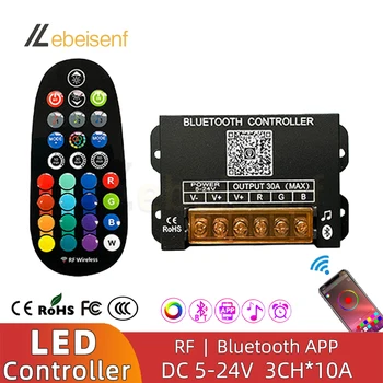 Nov RGB LED Bar Lahka Bluetooth Krmilnik DC 5-24V 30A 4 žice, 3-kanalni Konstantno Napetost Žarnice RF 29-Tipka za Brezžično Daljinsko Zatemnilno