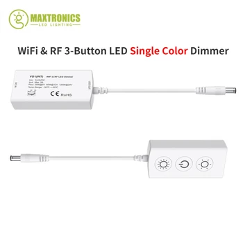 Novi Mini WiFi & RF 3-Gumb LED Dimmer Krmilnik VD1(WT) Wireless 1CH 5A CV Led Contrl Svetlosti Za 5M Enotni Barvni LED Trakovi