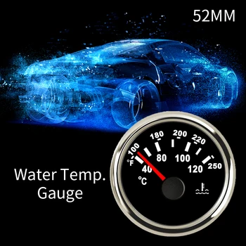 Novo 52 mm Nepremočljiva in Dustproof Vodo Temp Merilnik Temperature Merilnik 40-120℃ za Čoln Avto, Tovornjak Univerzalno 12V 24V Rdeča Osvetlitev