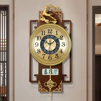 Novo Kitajsko-slog svetlobno razkošje stenske ure dnevno sobo doma moda 2023 nov zid-brez dekorativne atmosferski ura uro