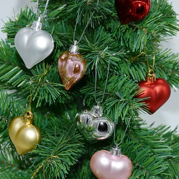 NOVO Srce Oblikovan Plastični Čare Obeski Za DIY Božični okraski Pribor za 6 svetle barve, 6 mat barve, 12 kos/veliko