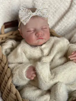 NPK 19 palca Že Pobarvane Končal Prerojeni Baby Doll Spanje Novorojenčka Baby Velikost 3D Kože, Vidne Žile Zbirateljske Umetnosti Lutka