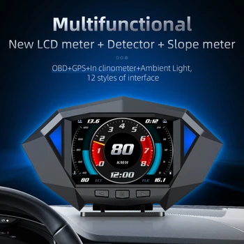 OBD high-definition LCD vozila nameščen HUD head up display, univerzalno off-road vozila, hitrost, nadmorsko višino in naklon meter