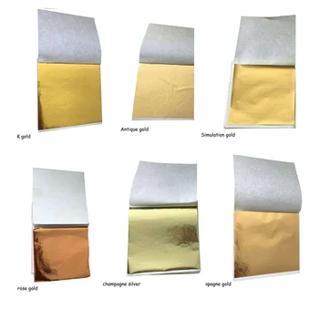 Oblikovanje Papirja Imitacije Zlata Iver Baker Listov Listov Listov Gilding DIY Obrti Dekor 100 Kos Folije Papirjev Umetnostne Obrti 8*8,5 cm