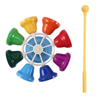 Orff Tolkala Instrument Otrok Izobraževalne Igrače, 8-Ton Obračanje Bell Pasu Tolkala Stick Set Komplet