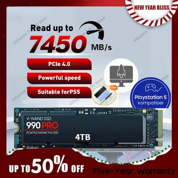 Original 990PRO PCIe4.0x4 pogonu SSD, 1TB 2TB 4TB SSD M2 NVMe M. 2 2280 Notranji Pogon ssd Trdi Disk za PS5 Playstation5 Namizje