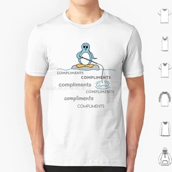 Pingvin Ribolov Za Pohvale Metafora T Shirt 6Xl Bombaž Kul Tee Ribolov Za Pohvale Srčkan Pingvin Risanje Smešno