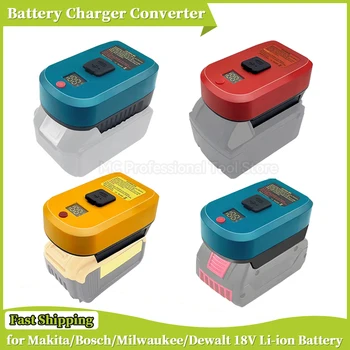 Polnilec za baterije Pretvornik za Makita/Bosch/Milwaukee/Dewalt 18V Li-ion Baterija, USB Tip-C Vhodno-Izhodni Zamenjava Polnilnik