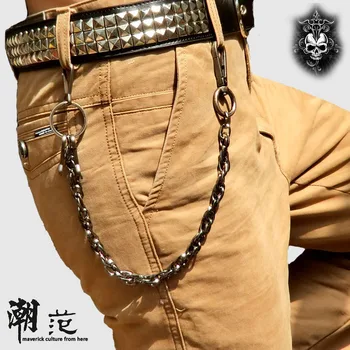 Priložnostne divje punk kovinske rešetke enotnega hlače verige enostavno moške in ženske denarnice pasu verigi ključnih verige obesek DR17