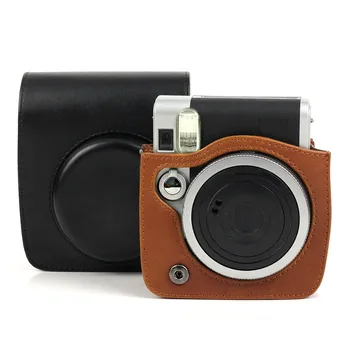 PU za Fotoaparat torba Torba Črna Rjava Za Polaroid Vrečko s Traku za Fujifilm Instax Mini 90 Instant Film