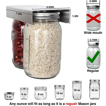 Shranjevanje živil Rešitev prihranek Prostora Kuhinja Mason Jar Organizator v okviru Kabineta Konzerviranje Stojalo za 4-64 Oz Shranjevanje Hrane za Steklo