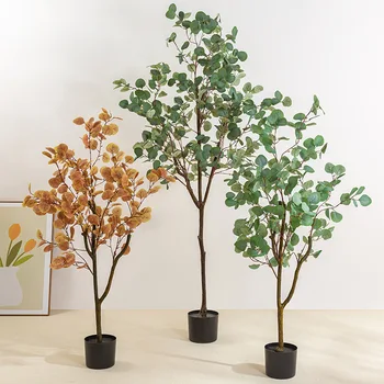 Simulirani Rastlin Eucalyptus za Dekoracijo Doma, Denar Listov, Drevo lončnica, Pisarna, Poroka, Vrt, Dnevna Soba, Okraski
