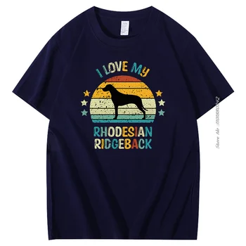 Smešna majica za moške Rhodesian Ridgeback Retro Darila Pes grafični t srajce Ljubimec Lastnik Psa Bistvenega pomena moška t-shirt kratek rokav