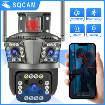 SQCAM HD Wifi survalance kamera, wifi varnostna kamera 3 objektiv Prostem wifi kamera samodejno zaznavanje gibanja, nočno gledanje varstvo
