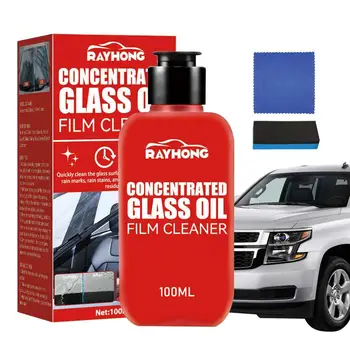Steklo Olje Film Odstranjevalec Za Avtomobilsko Steklo Film Removal Cream Z Gobo In Brisačo 100 ml Vode Spot Remover Za Steklene Površine Quickl