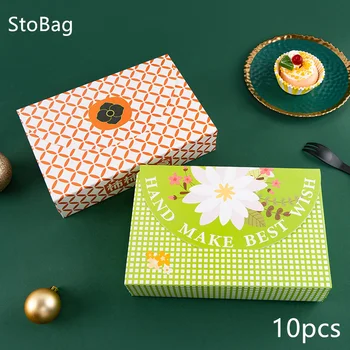 StoBag-Mooncake Gift Box Embalaže, Jajčni Rumenjak Torto Elektronske Sneg Mei Niang Mung Fižol Peko Sredine Jeseni Festival Otroci Stranka 10Pcs