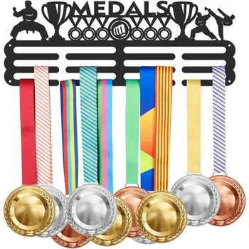 Taekwondo Medaljo Imetnik Zaslon Obešalnik za Taekwondo Tekmovanje z Trophy Rack Frame Wall Mount Medaljo Obešalnik za Dirko Medalje