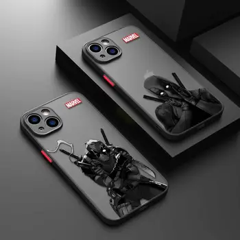 Telefon Primeru Za iPhone 15 14 13 12 11 Pro Max 6 6S 7 8 Plus XS XR X 12 Mini Težko Mat Lupini Deadpool Marvel