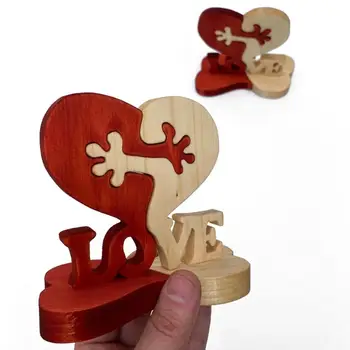 Temno Rdeča Ljubezen Dekoracijo Ljubezen Srce Ornament Osebno Leseno Srce Ljubezni Okras za Udejstvovanje Obletnico Poroke za Ženo