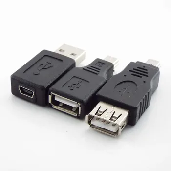 USB 2.0-A Ženski Moški Na Mini B 5-Pin Ženski/Moški Konektor Adapter Za Mini Type-A B Jack Splitter Pametni Telefon OTG Pretvornik