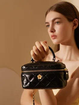 Usnjeni torbici žensk novo rhombus verigo vreča high-class občutek, cross body bag je počil italijanski stil