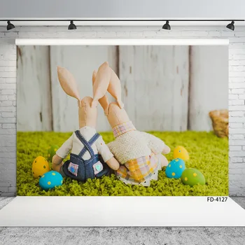 Velikonočna Jajca, Zajec Zeleno Travo Bokeh Otrok Fotografija Ozadje Baby Tuš Plakat, Fotografija Ozadje Studio Rekviziti Photocall Dekor