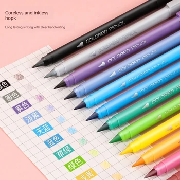 Večno Neomejeno Svinčnik 12 Barve Svinčnik Set za Otroke Infinity Pero Skica Slikarstvo Tiskovine Kawaii Barvice za Barvanje Svinčniki