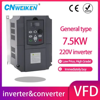 VFD Inverter VFD 7,5 KW / 5,5 KW frekvenčni inverter 3P 220V Izhodna Frekvenca Pretvornika VFD Spremenljivo Frekvenco Pogon