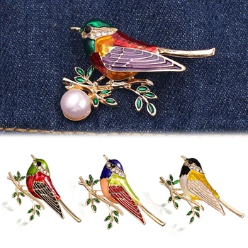 Vintage Nakit, Broške za Ženske Pisane Emajl Kovinski Zatiči Ptic Srčkan Broach Ptica Hummingbird Značko Visoke Kakovosti Pribor