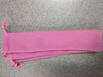 visoka kakovost roza žametne nakit torba torba vrvico 3.5*17 cm žamet pero darilo vrečko nalivno pero, mošnje za ballpen embalaža