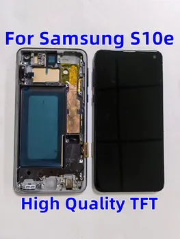 Visoka Kakovost TFT Za Samsung Galaxy S10e G970F G970U Zaslon na Dotik ScreenDigitizer Montaža z Okvirjem,prepoznavanje obrazov
