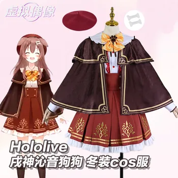 Vroče Igre Anime VTuber Inugami Korone Hololive Cosplay Kostum Ženske Lepe Uniforme Lolita Devica Obleko, Klobuk Halloween Carnival Fancy