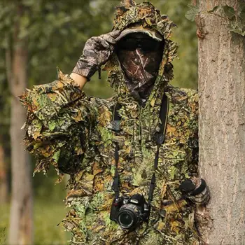 YFASHION Prikrivanje Ghillie bo Ustrezala 3d Listov Opazovanje Ptic Obleko pravo Drevo Rekreacija na Prostem Avanturo Oblačila